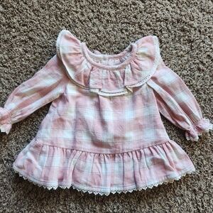 NWT Shabby Chic pink ruffled plaid dress,  size 3-6m.